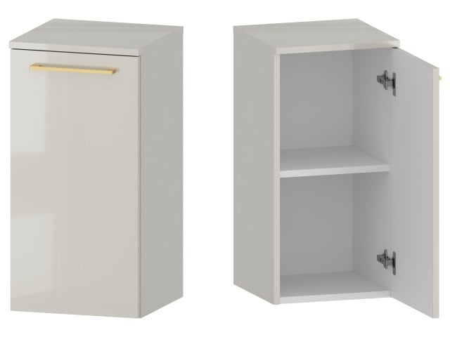 Słupek Łazienkowy RON 35 cm DD Prawy - Kaszmir Wysoki Połysk - Uchwyty Złote Szczotkowane