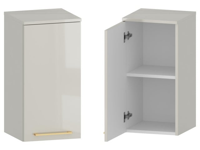 Słupek Łazienkowy RON 35 cm DW Lewy - Kaszmir Wysoki Połysk - Uchwyty Złote Szczotkowane Słupek Łazienkowy RON 35 cm DW Lewy - Kaszmir Wysoki Połysk - Uchwyty Złote Szczotkowane