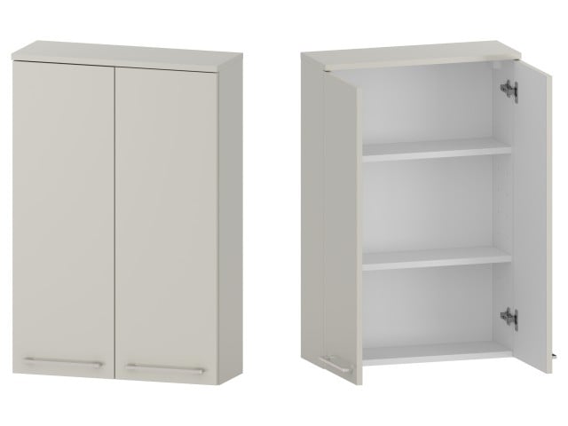 Szafka nad Pralkę RON 60 cm 2D90 - Kaszmir Mat - Uchwyty Chromowane