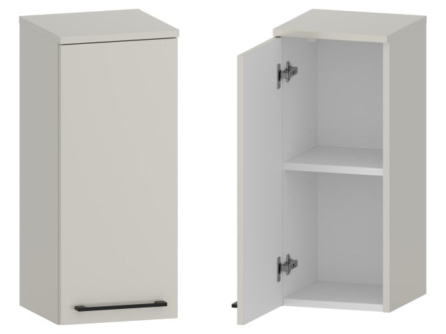 Słupek Łazienkowy RON 30 cm DW Lewy - Kaszmir Mat - Uchwyty Czarne Matowe