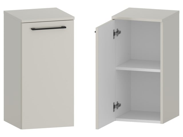 Słupek Łazienkowy RON 35 cm DD Lewy - Kaszmir Mat - Uchwyty Czarne Matowe