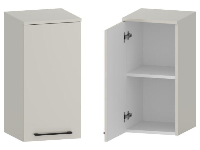 Słupek Łazienkowy RON 35 cm DW Lewy - Kaszmir Mat - Uchwyty Czarne Matowe Słupek Łazienkowy RON 35 cm DW Lewy - Kaszmir Mat - Uchwyty Czarne Matowe