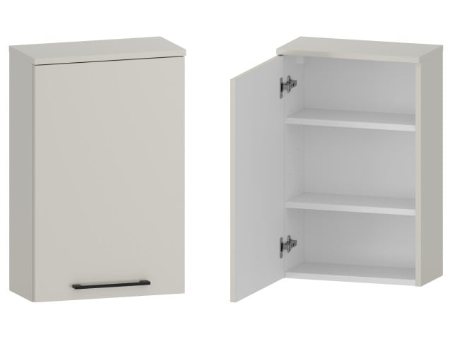 Szafka nad Pralkę RON 45 cm D Lewa - Kaszmir Mat - Uchwyty Czarne Matowe Szafka nad Pralkę RON 45 cm D Lewa - Kaszmir Mat - Uchwyty Czarne Matowe