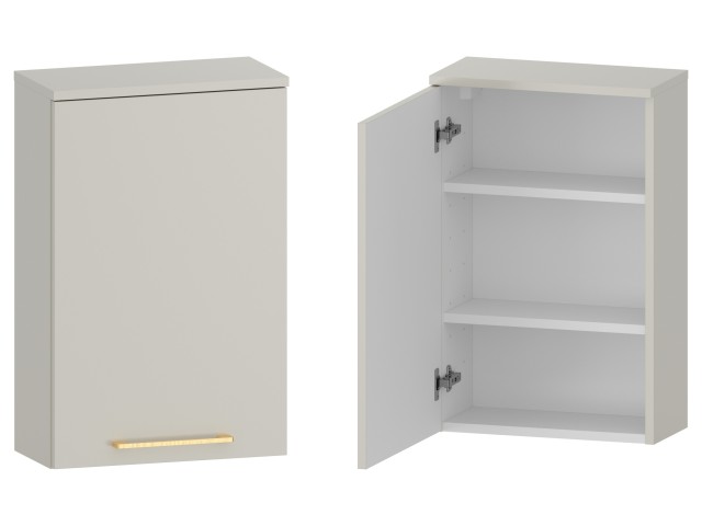 Szafka nad Pralkę RON 45 cm D Lewa - Kaszmir Mat - Uchwyty Złote Szczotkowane