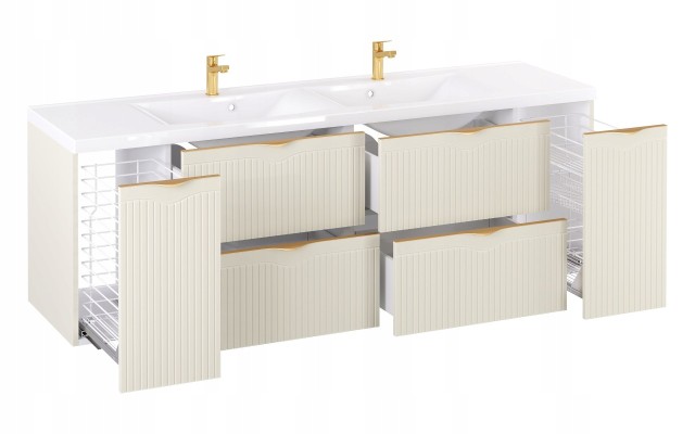 Szafka z Umywalką LOGHOS 180 cm Kaszmir Mat KOSZ CARGO Furni