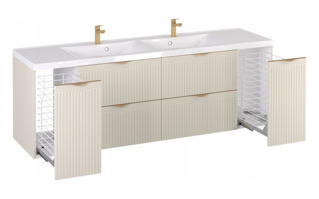 Szafka z Umywalką LOGHOS 180 cm Kaszmir Mat KOSZ CARGO Furni