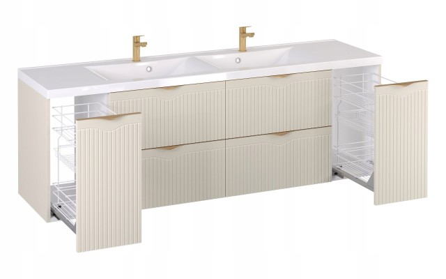 Szafka z Umywalką LOGHOS 180 cm Kaszmir Mat KOSZ CARGO Furni