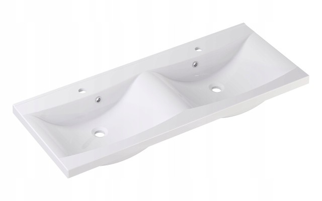 Szafka z Umywalką LOGHOS 120 cm DUO Czarny Mat Ryflowana Furni