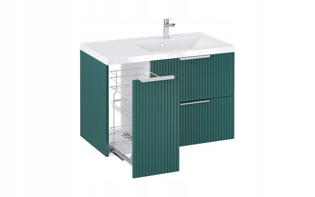 Szafka z Umywalką LOGHOS 90 cm Petrol Mat KOSZ CARGO Furni