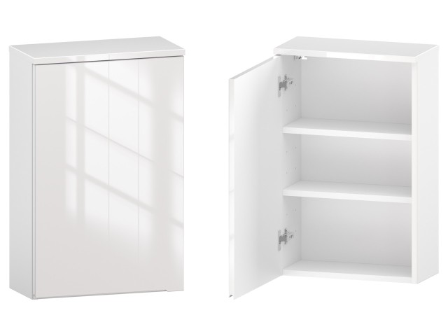 Szafka nad Pralkę ETH 45 cm D Lewa - Biały Wysoki Połysk