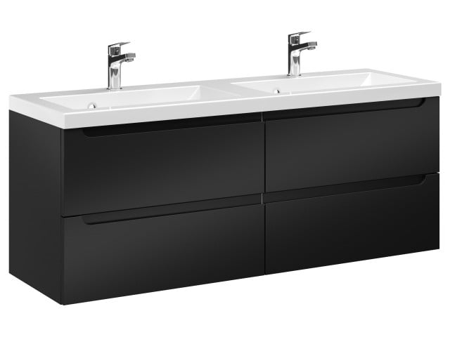 Szafka Wisząca Z Umywalką ETH 120 cm DUO - Czarny Mat Szafka Wisząca Z Umywalką ETH 120 cm DUO - Czarny Mat
